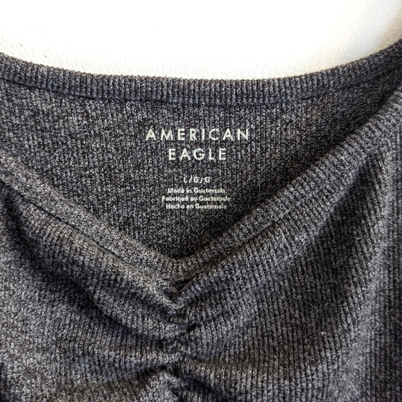 American Eagle AE Cropped Cinch-Front Tank Top - Picture 2 of 7